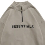 Essentials Half Zip High Collar Loose Hoodie - Image 2