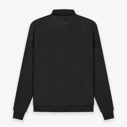 Fear of God ESSENTIALS Long Sleeve Polo Sweatshirt black